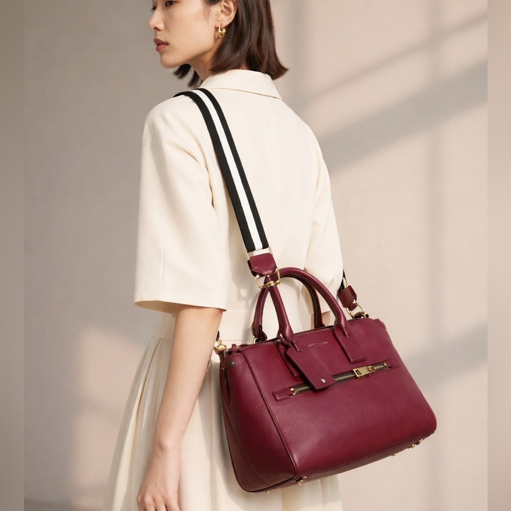 Marc  Jacobs Dark Red Handle & Crossbody Bag